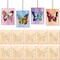 10 Pieces Large Spring Butterfly Unfinished Wood Crafts to Paint for Adults and Kids, Bulk Predrilled Wooden Ornaments for Painting, Butterflies Paintable Wood Slices Craft Supplies with Ropes 5.87 x 4.8 x 0.12 inches